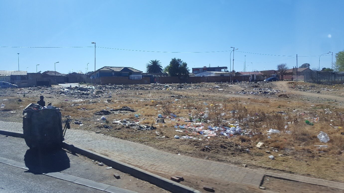 A ‘trolley person’ who collects and sells recyclables sorted from rubbish