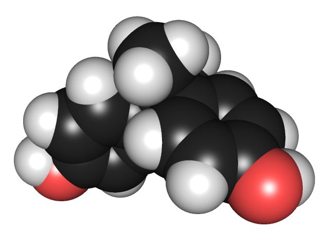 3D chemical structure of bisphenol A