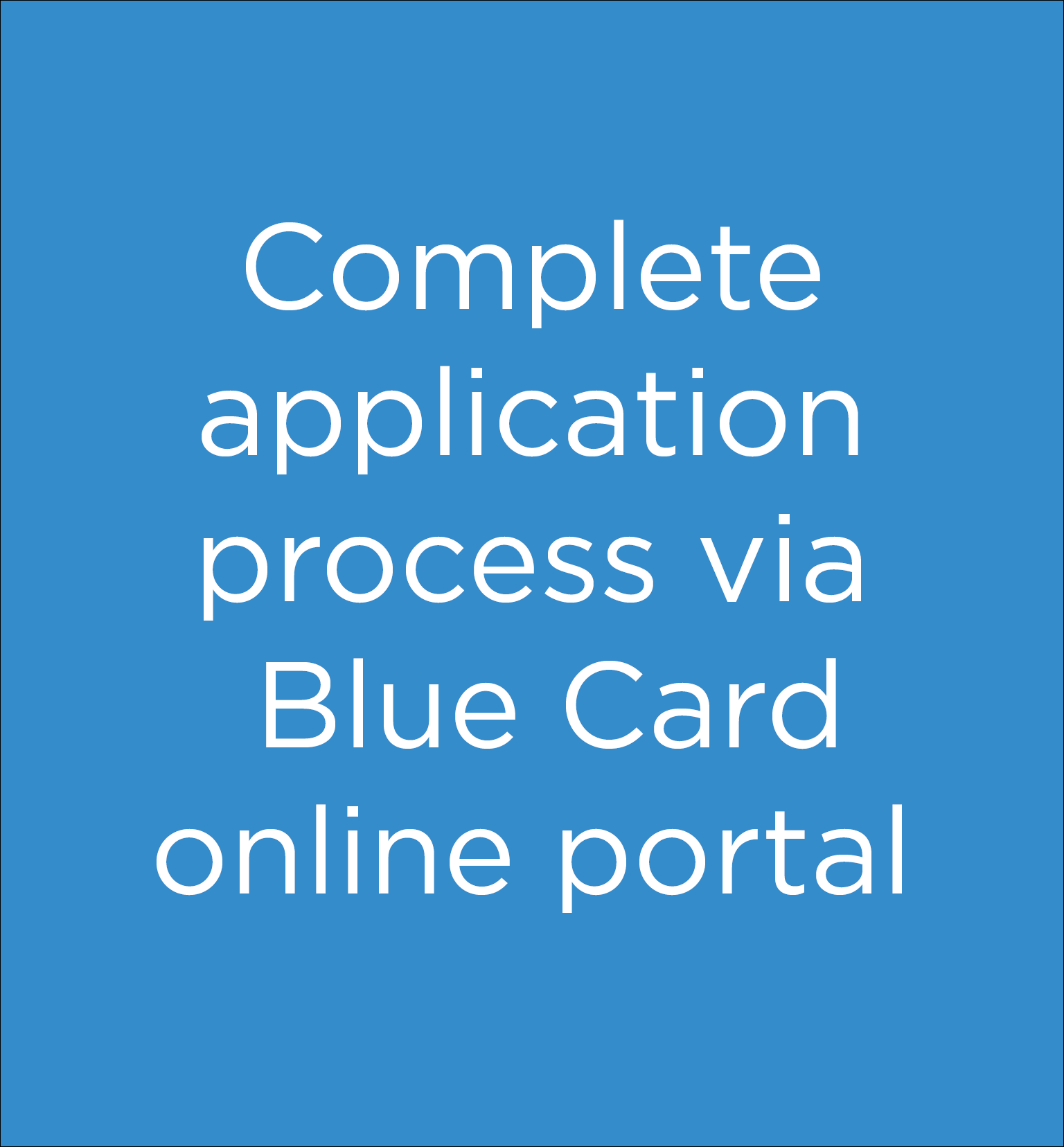 Complete application process via Blue Card online portal