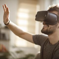 Man wearing VR headset