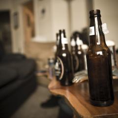 empty bottles of beer