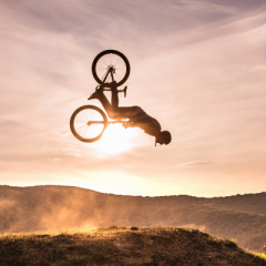 BMX rider doing a trick 