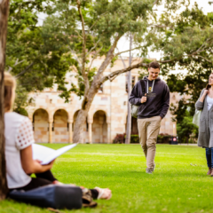 Two future students walking
