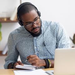 man wearing headphones