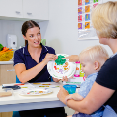 Dietetics student conducting client dietetics consultation