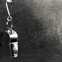 whistle against blackboard
