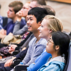 Students sitting in a lecture theatre