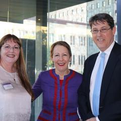 L-R: Dr Deb Walsh, The Honourable Di Farmer and Professor Bruce Abernethy, Executive Dean, Faculty of Health and Behavioural Sciences, UQ