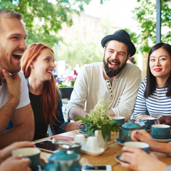 Group of young friends talking