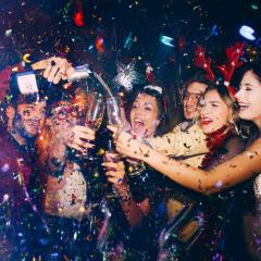 People drinking at a party