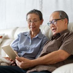 Elderly Asian couple