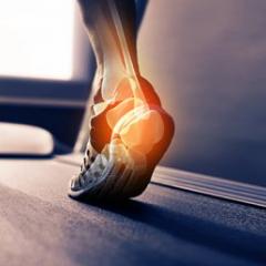 feet walking on treadmill