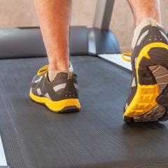 feet on a treadmill