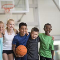 children exercising