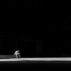 person sitting alone