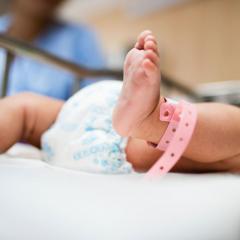 Image of a newly born baby's foot