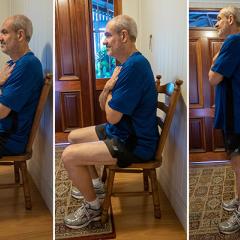 man exercising in his house