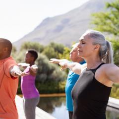 people exercising