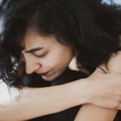 distressed woman