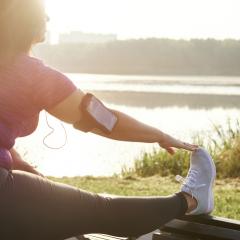 woman stretching