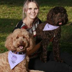 Dr Jessica Hill with therapy dog Elsa 