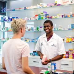 Student on placement at Pharmacy