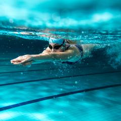 Female swimmer in water